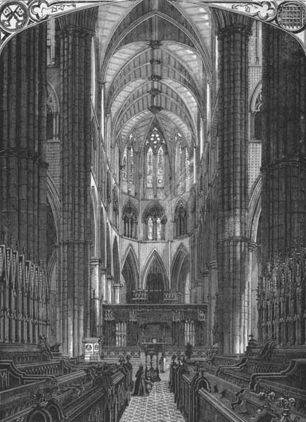 WESTMINSTER ABBEY, INTERIOR OF THE CHOIR.