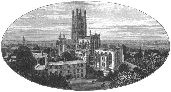 GLOUCESTER CATHEDRAL, FROM THE SOUTH-EAST.