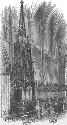 THE THRONE, EXETER CATHEDRAL.