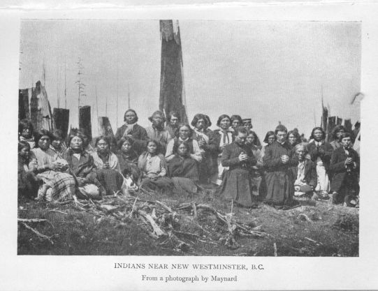 Indians near New Westminster, B.C.  From a photograph by Maynard.