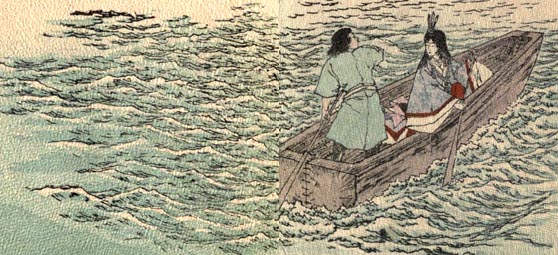 Image of man and woman in fishing boat.
