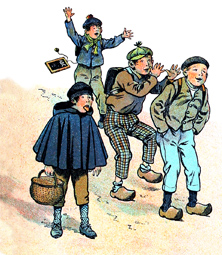 de m�chants gar�ons se moquaient de la vieille femme