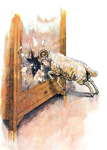 le b�lier se jeta de toutes ses forces contre la glace