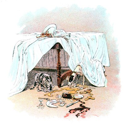 M�dor et Minouche mang�rent la cr�me et les g�teaux