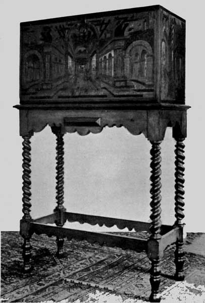 Plate 45.—Cabinet with falling front, in the
drawing-room, Roehampton House.

