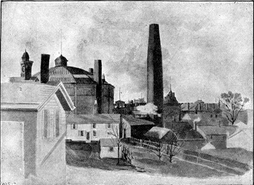 SKETCH FROM HOTEL WINDOW, CLEVELAND, U.S.A., BY MR.
KENDAL.