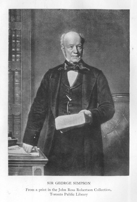 Sir George Simpson.  From a print in the John Ross Robertson Collection, Toronto Public Library