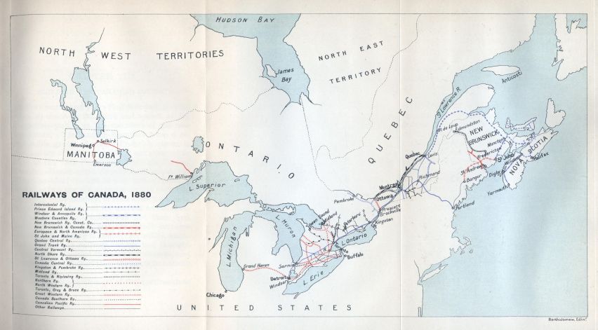 Railways of Canada, 1880