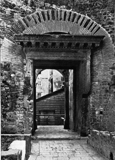 DOOR OF THE "ATRIO ROTONDO," PALACE OF DIOCLETIAN,
SPALATO
