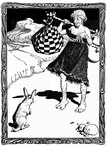 Man talking to rabbit