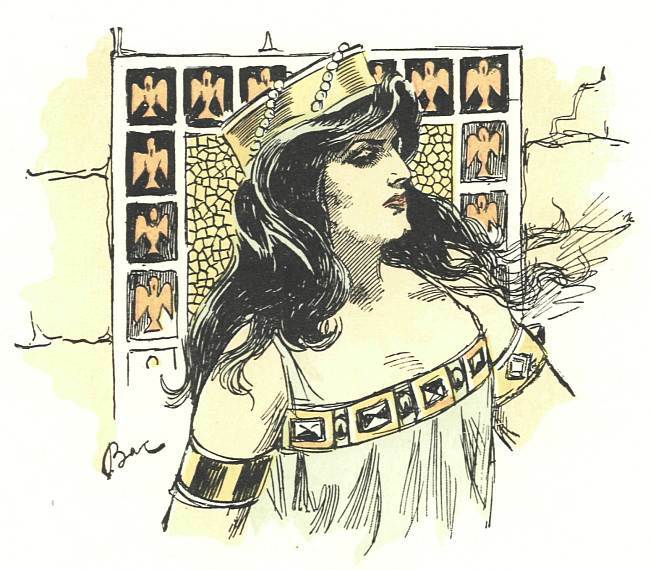 A MEROVINGIAN QUEEN. From water-color by F. Bac.