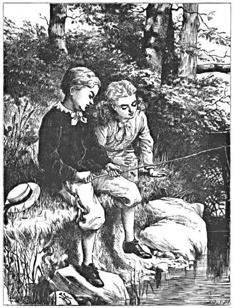 A boy and a girl fishing