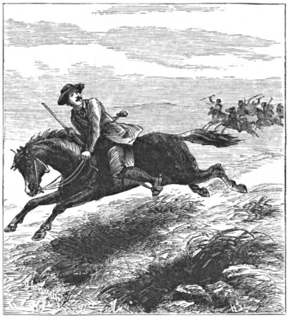 Clarke being pursued by the Indians