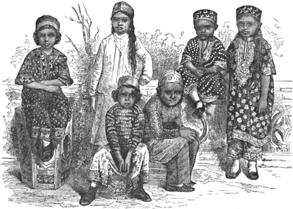 A group of six boys and girls