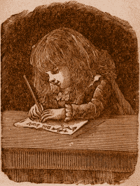 Little Flo Writing Letter.