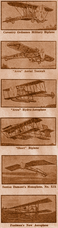 Small Photographs of Various Aeroplanes.