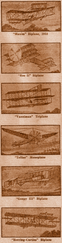 Small Photographs of Various Aeroplanes.