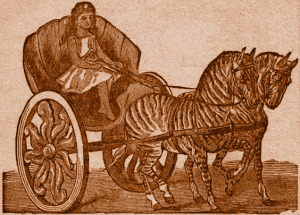 Girl on Horse-Drawn Cart.