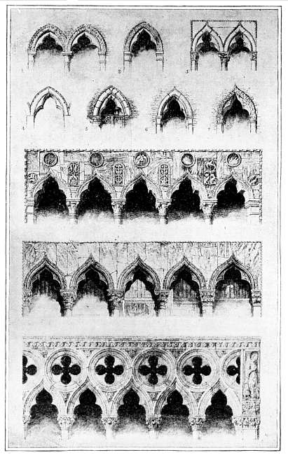 WINDOWS OF THE EARLY GOTHIC PALACES.