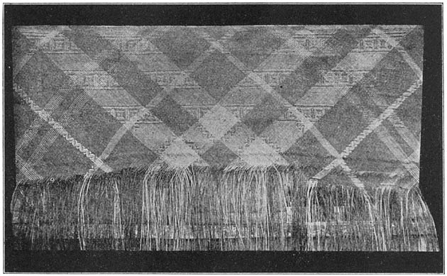 Plate LIII. Incomplete Samar mat of medium grade showing woven-in design.