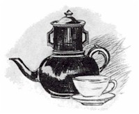 (teapot with cup)