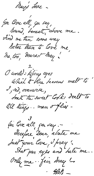 Handwritten Copy of Poem