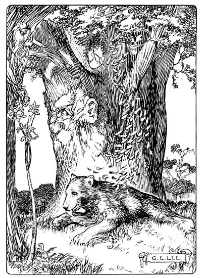 'YOU REALLY OUGHT NOT TO BE SO WASTEFUL WITH YOUR LEAVES,
OLD FRIEND,' SAID THE BEAR, LICKING HIS PAWS.