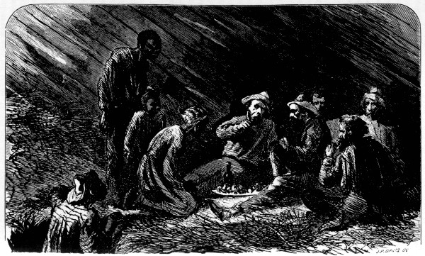 Escaping Prisoners fed by Negroes in their Master's
Barn.