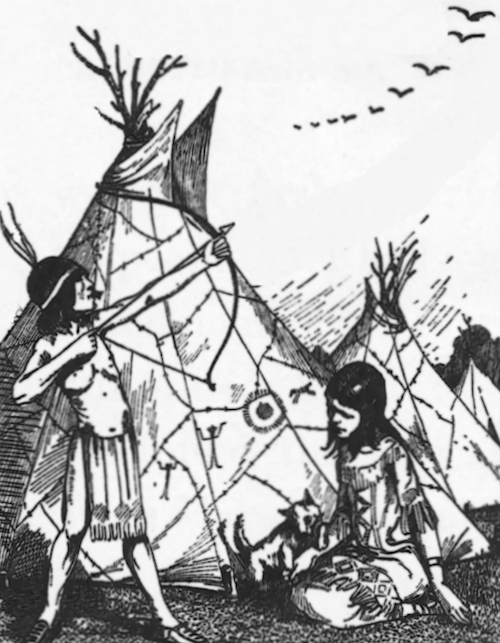 The children at a teepee