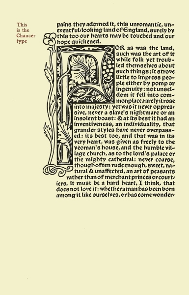Facsimile image: example of Chaucer type