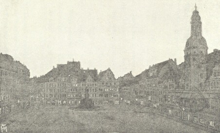 Sketch of town square, Leipzig?