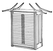 Fig. 29. Case Cabinet with iron brackets for working
cases on top.