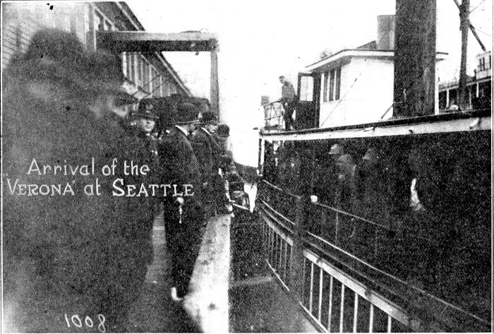 Arrival of the Verona at Seattle
