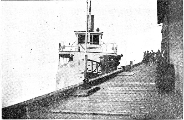 VERONA AT EVERETT DOCK, under same tide condition as at time of Massacre.