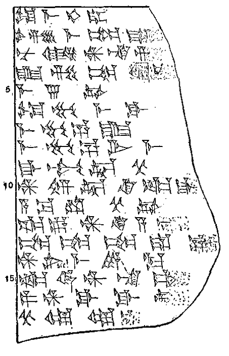 Plate of cuneiform tablet.
