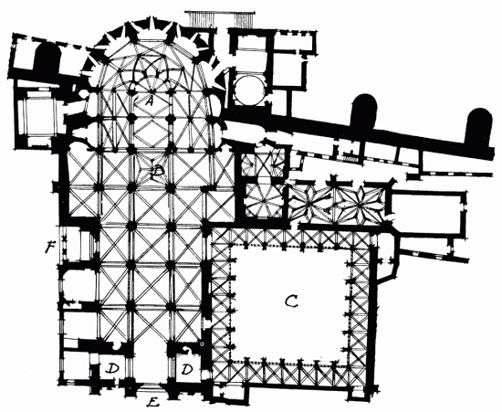 KEY OF PLAN OF AVILA CATHEDRAL