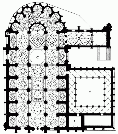 KEY OF PLAN OF SEGOVIA CATHEDRAL