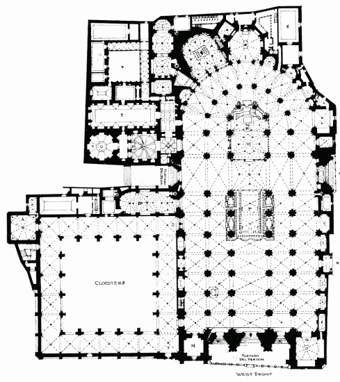 KEY OF PLAN OF TOLEDO CATHEDRAL