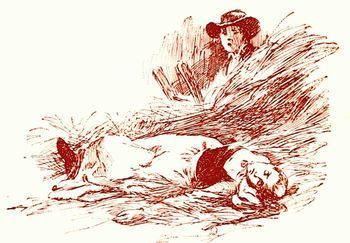 page 19 illustration Picture
of the girl lying in the hay-loft