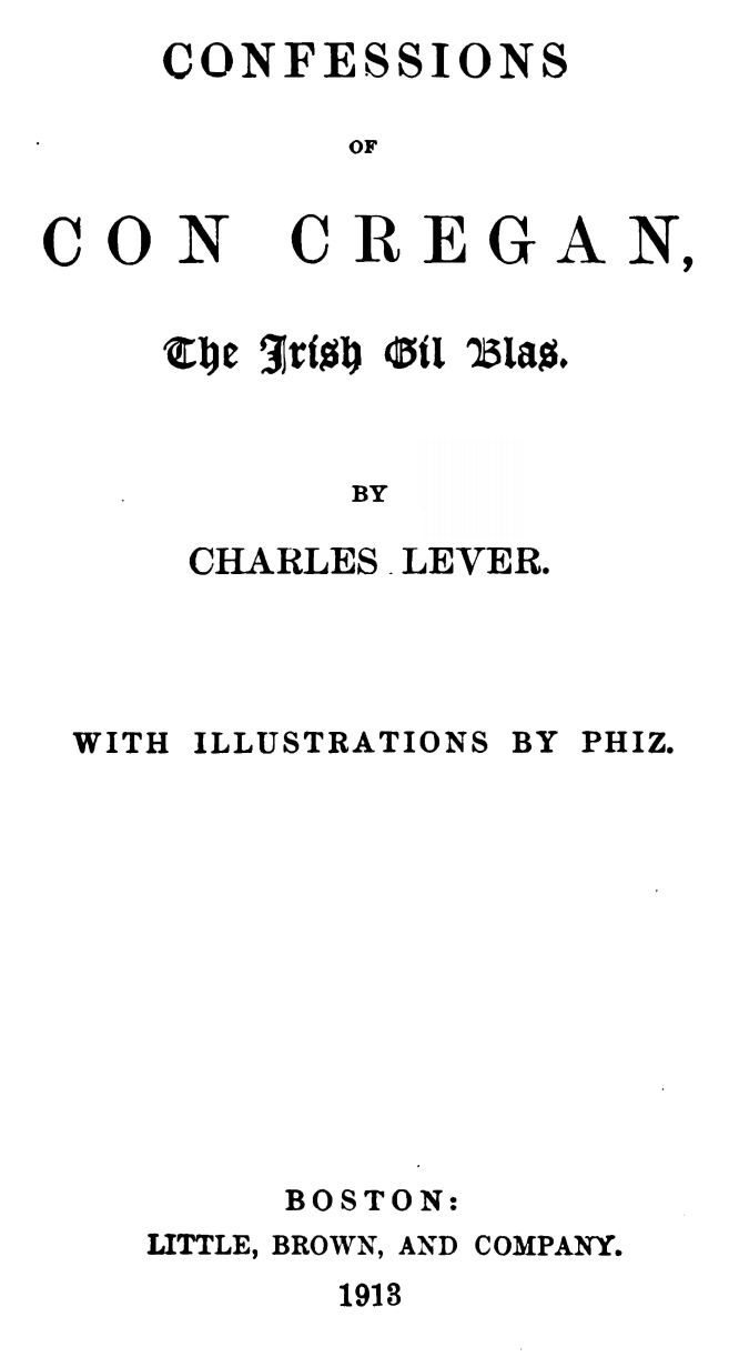 Confessions of Con Cregan, by Charles Lever photo