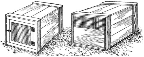 Figures 1 and 2. Front and Rear Views of Government Type of Hutch.