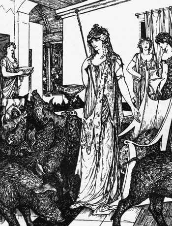 CIRCE SENDS THE SWINE (THE COMPANIONS OF ULYSSES)
TO THE STYES.