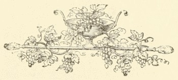 bowl, with bunches of grapes, balancing on sceptre