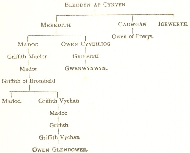 Table 4: Bleddyn ap Cynvyn to Owen Glendower