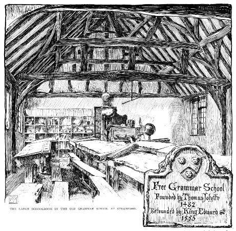 THE LARGE SCHOOLROOM IN THE OLD GRAMMAR SCHOOL AT
STRATFORD.