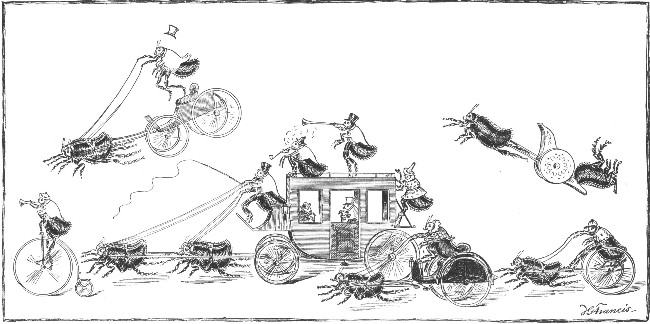 THE "GO-AS-YOU-PLEASE" RACE, AS SEEN THROUGH A MAGNIFYING
GLASS. (SEE PAGE 535.)