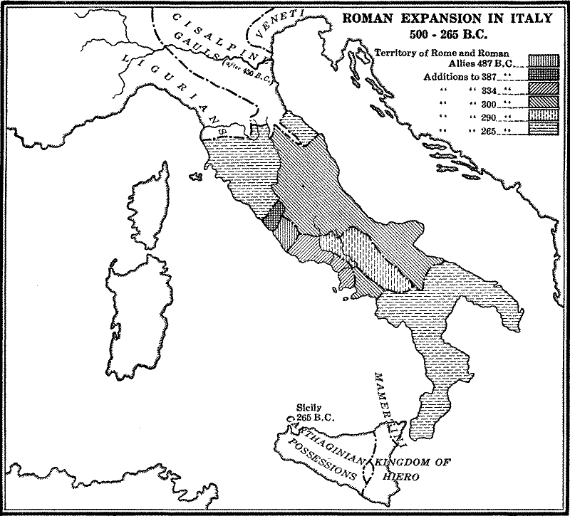 Roman Expansion in Italy to 265 B. C.