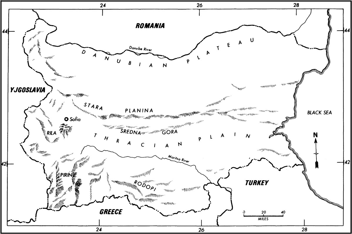 Figure 2. Topography of Bulgaria