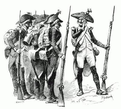 SOLDIERS OF THE DIRECTOIRE. From a drawing by J. Le Blant.