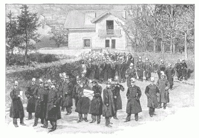 PUPILS OF THE ÉCOLE SPÉCIALS MILITAIRE DE SAINT-CYR. Engraved, from a photograph, by E Tilly.